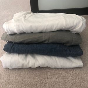 Linen wide leg pants Set of 5